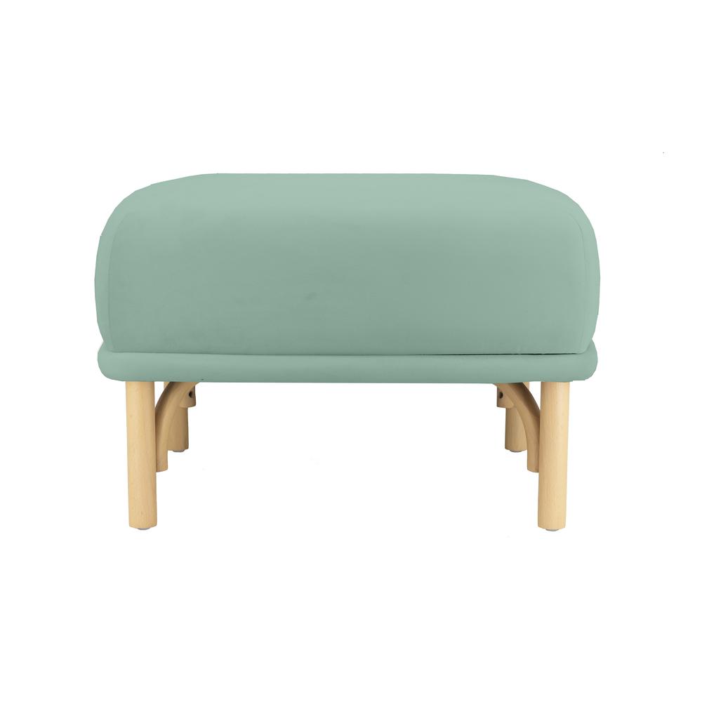 Desiree Ocean Blue Velvet Ottoman. Picture 3
