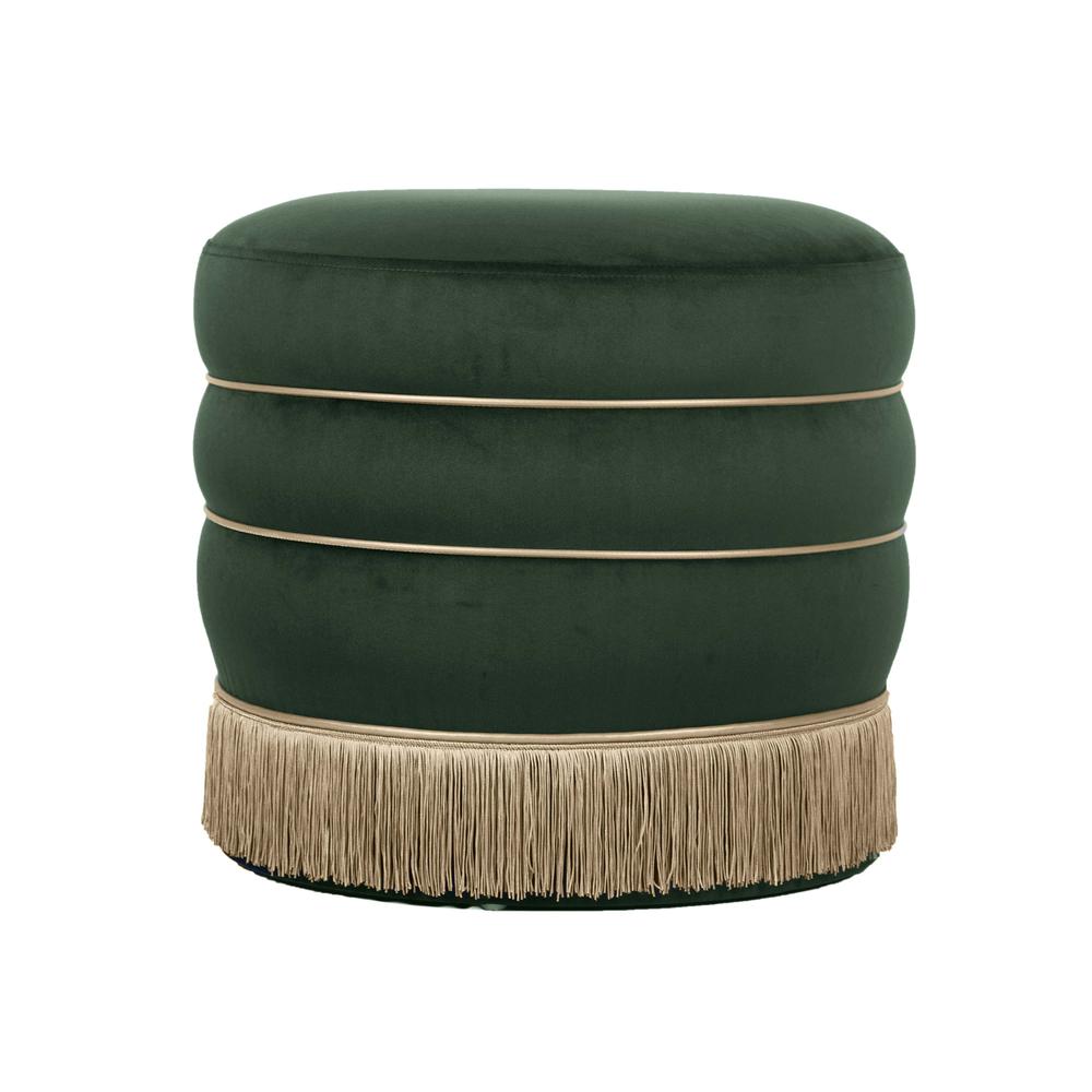 Lakka Green Velvet Ottoman. Picture 5