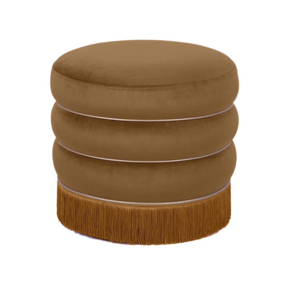 Lakka Chocolate Velvet Ottoman. Picture 4