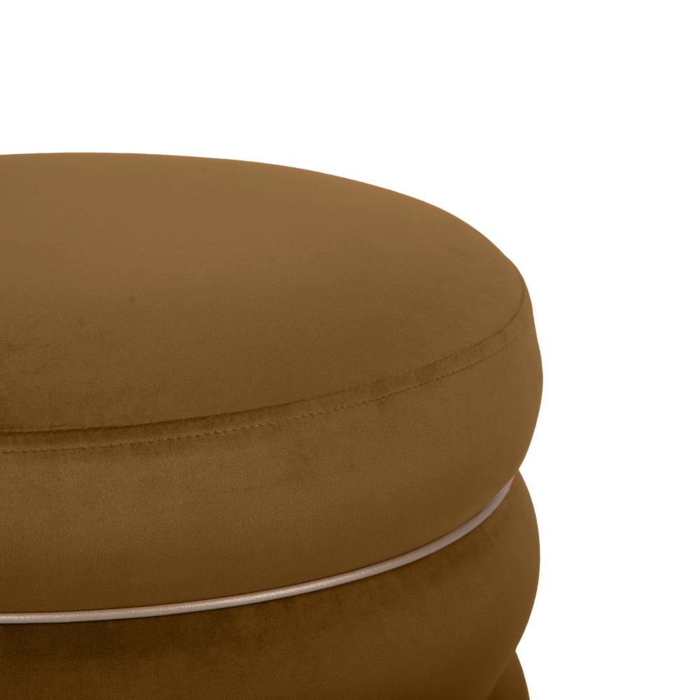 Lakka Chocolate Velvet Ottoman. Picture 7