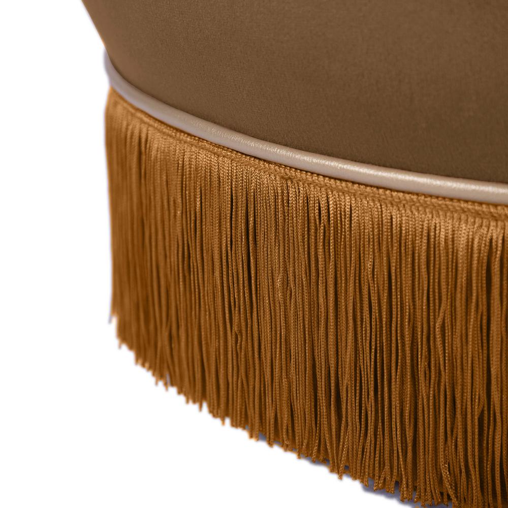 Lakka Chocolate Velvet Ottoman. Picture 9