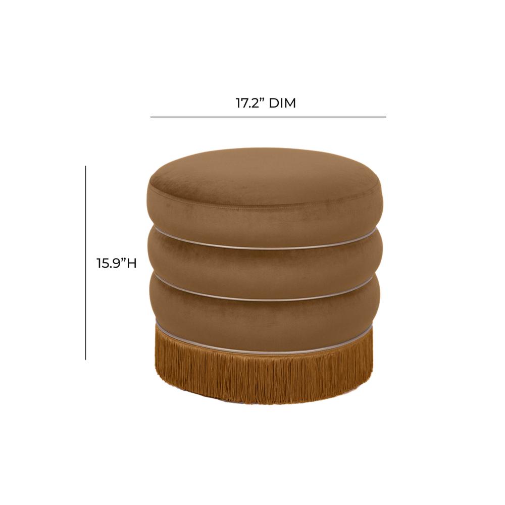 Lakka Chocolate Velvet Ottoman. Picture 10