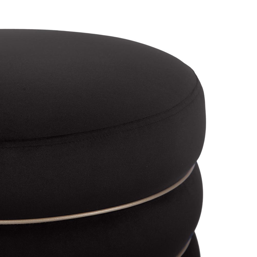Lakka Black Velvet Ottoman. Picture 7
