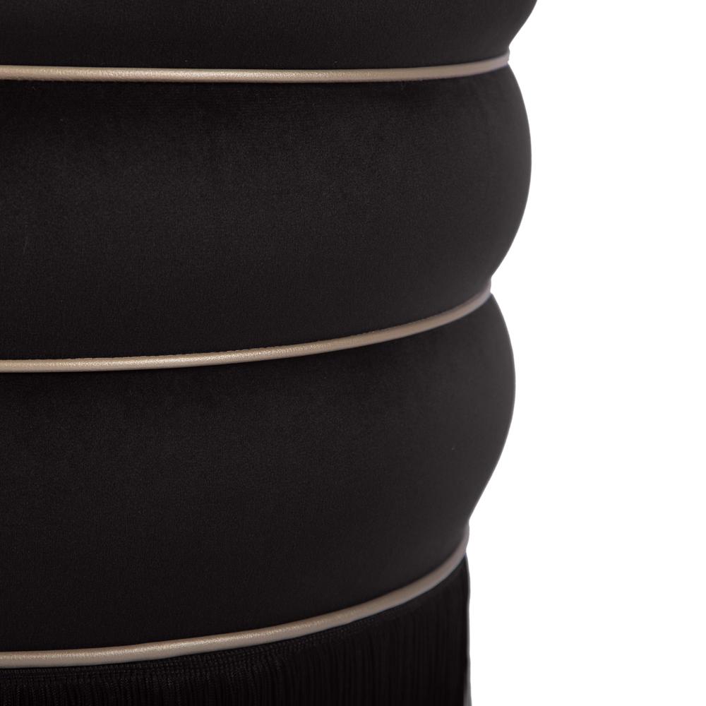 Lakka Black Velvet Ottoman. Picture 8
