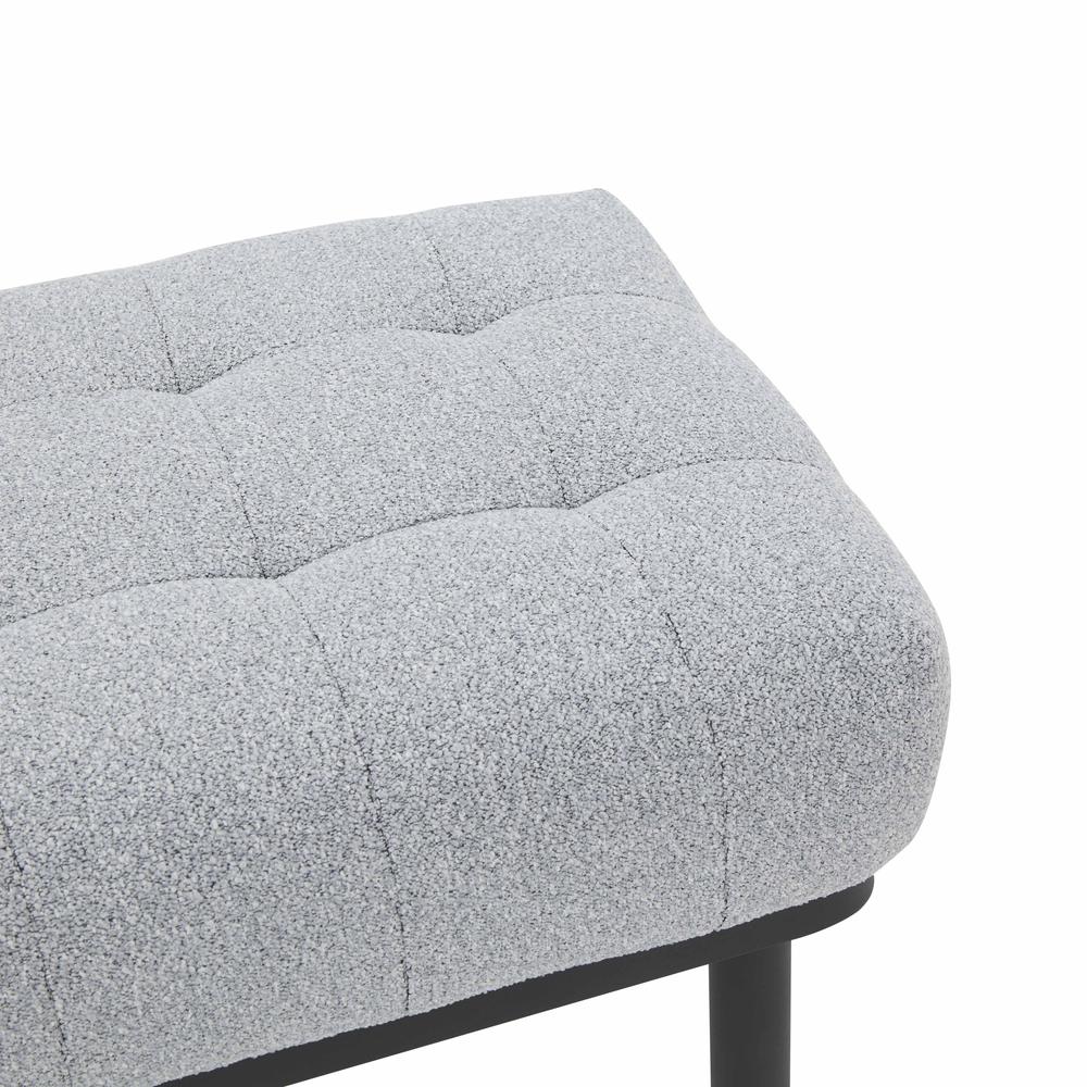 Olivia Grey Boucle Bench. Picture 4