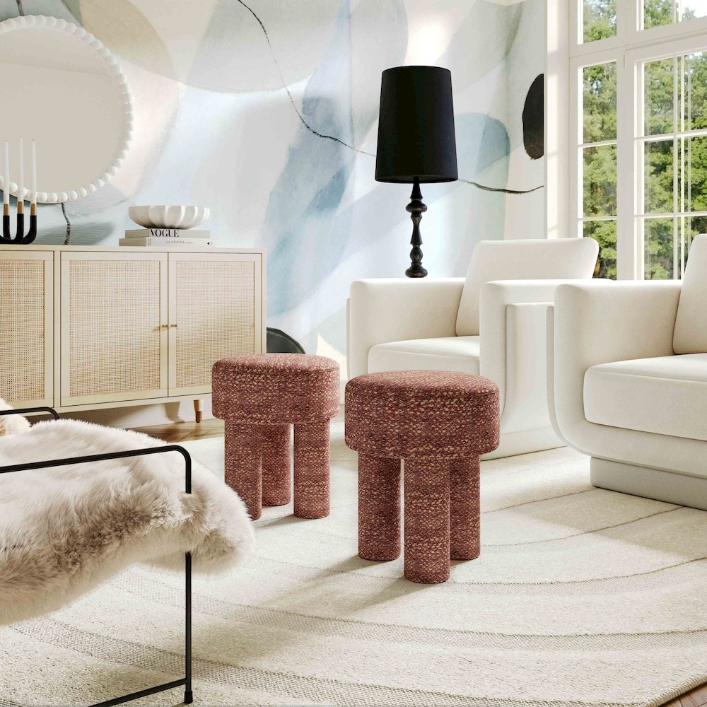 Claire Sedona Brown Knubby Stool. Picture 2