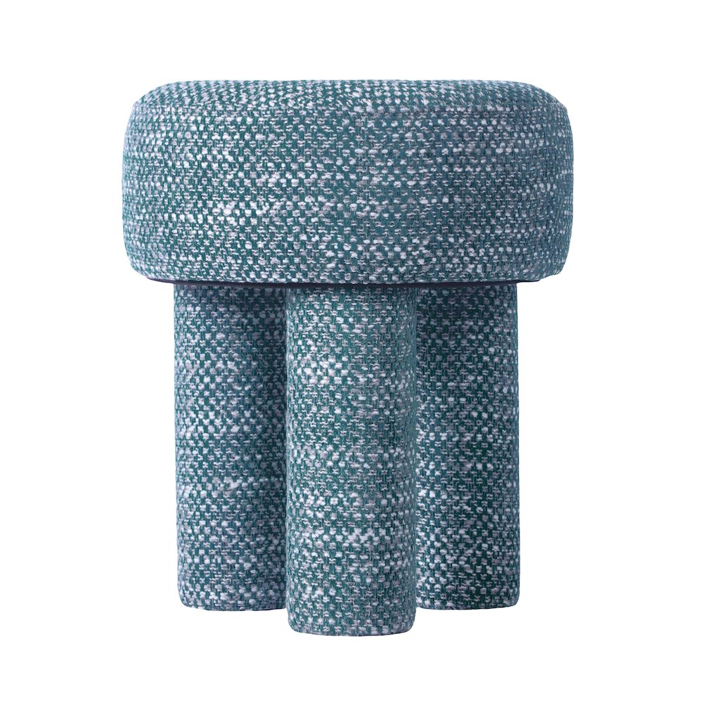 Claire Teal Knubby Stool. Picture 4