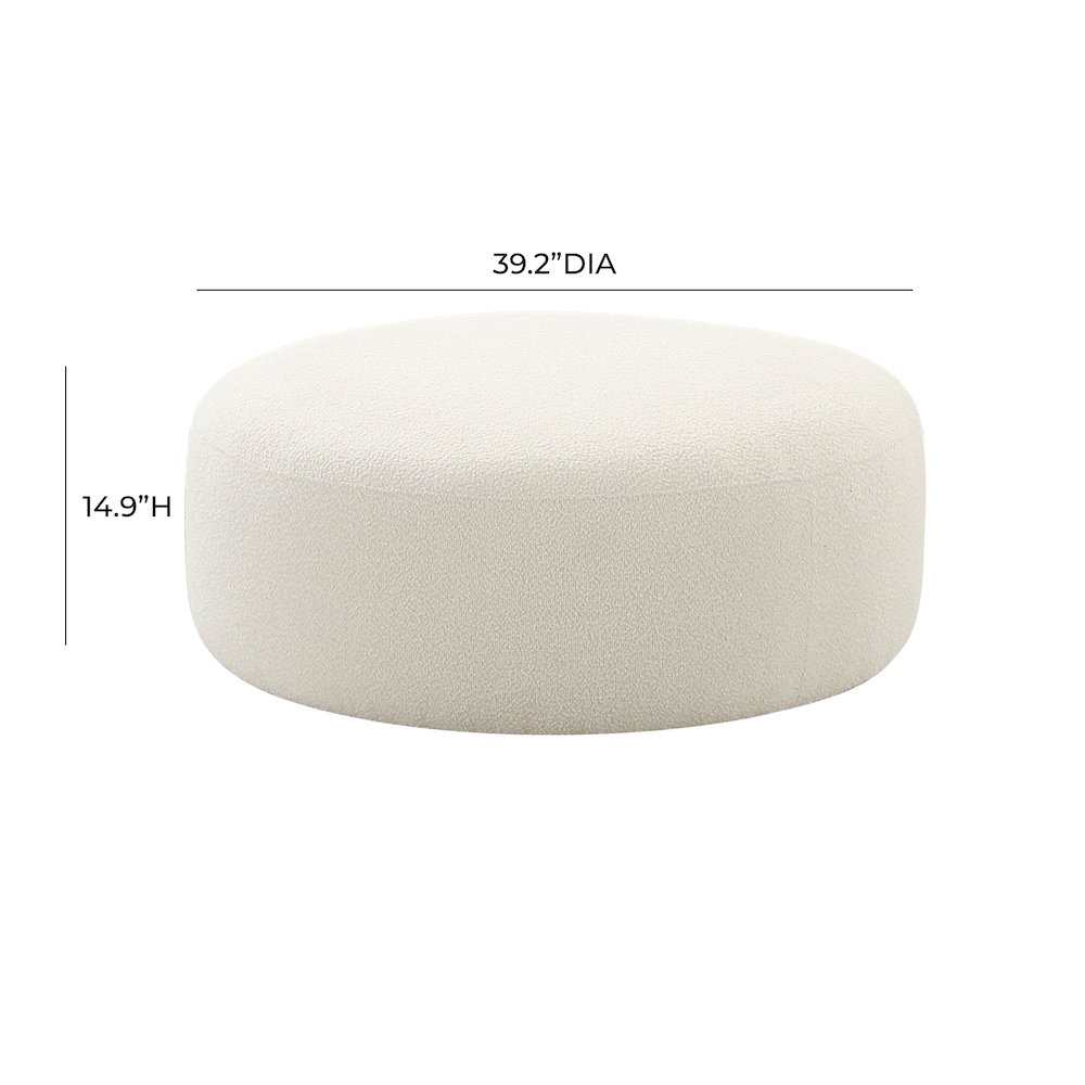 Broohah Cream Boucle Ottoman. Picture 3