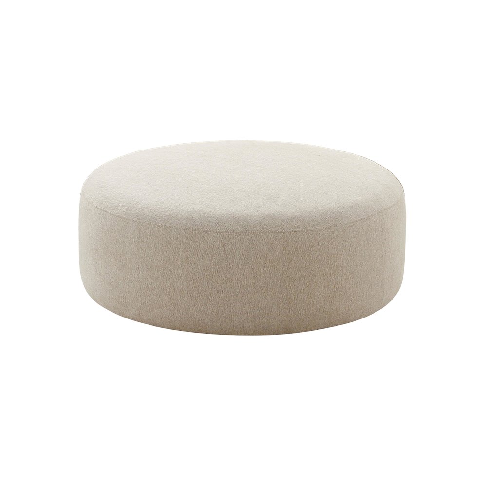 Broohah Beige Linen Ottoman. Picture 1