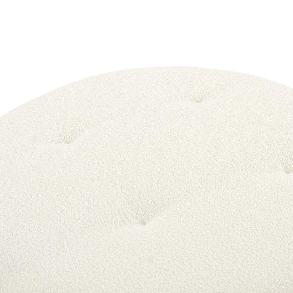 Fickle Cream Boucle Swivel Ottoman. Picture 2