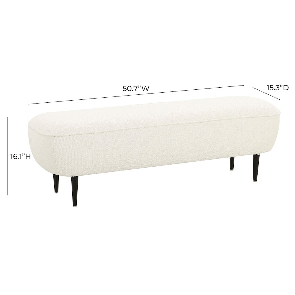 Denise Cream Boucle Bench. Picture 6