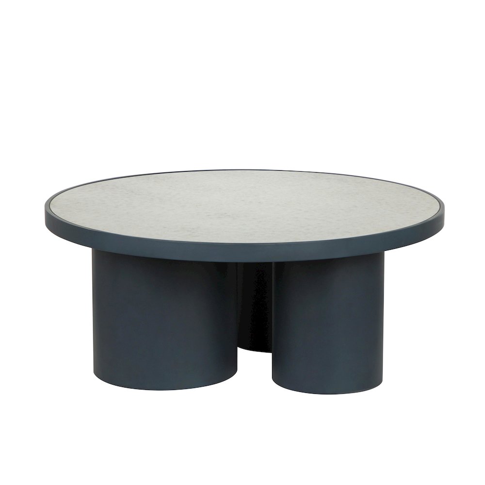 Nautilus Antique Silver Mirrored Coffee Table. Picture 3