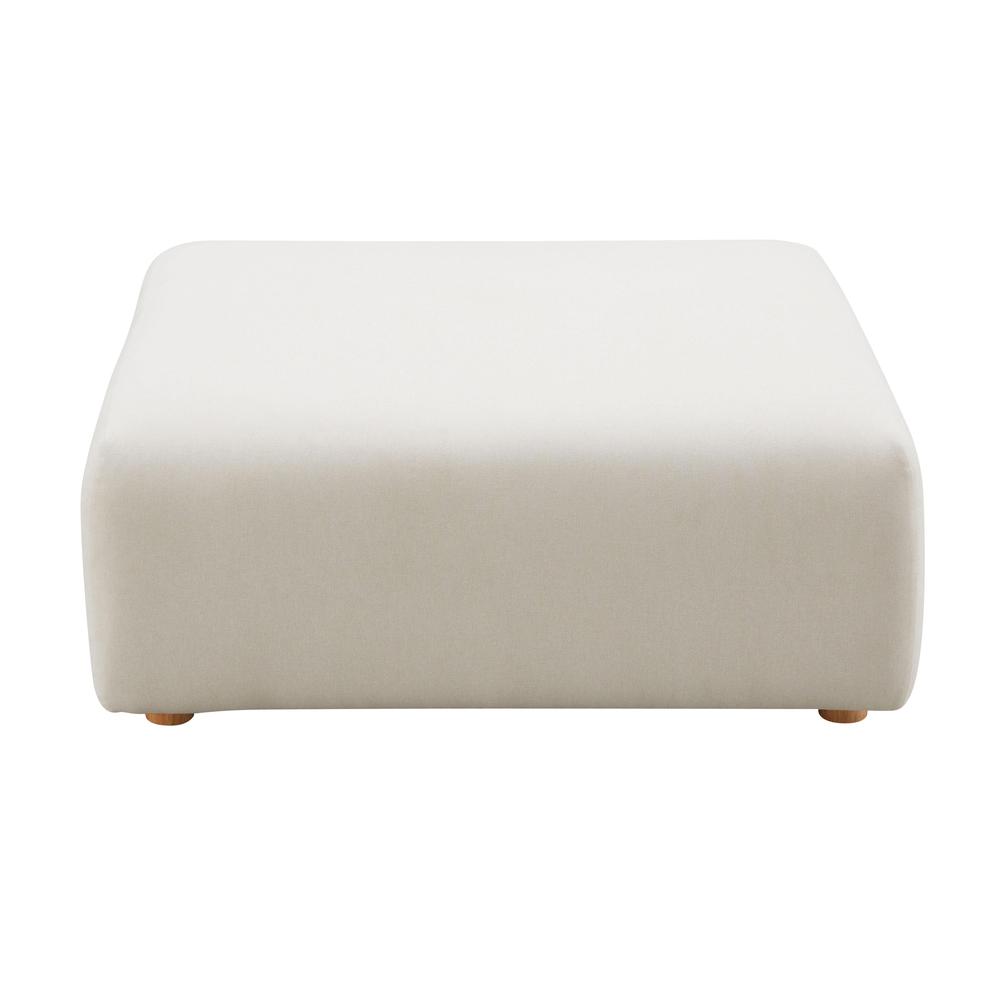 Hangover Cream Linen Ottoman. Picture 2