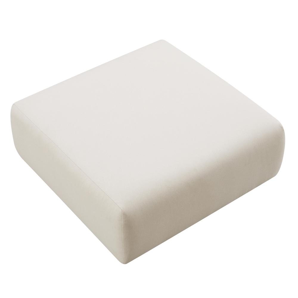 Hangover Cream Linen Ottoman. Picture 3