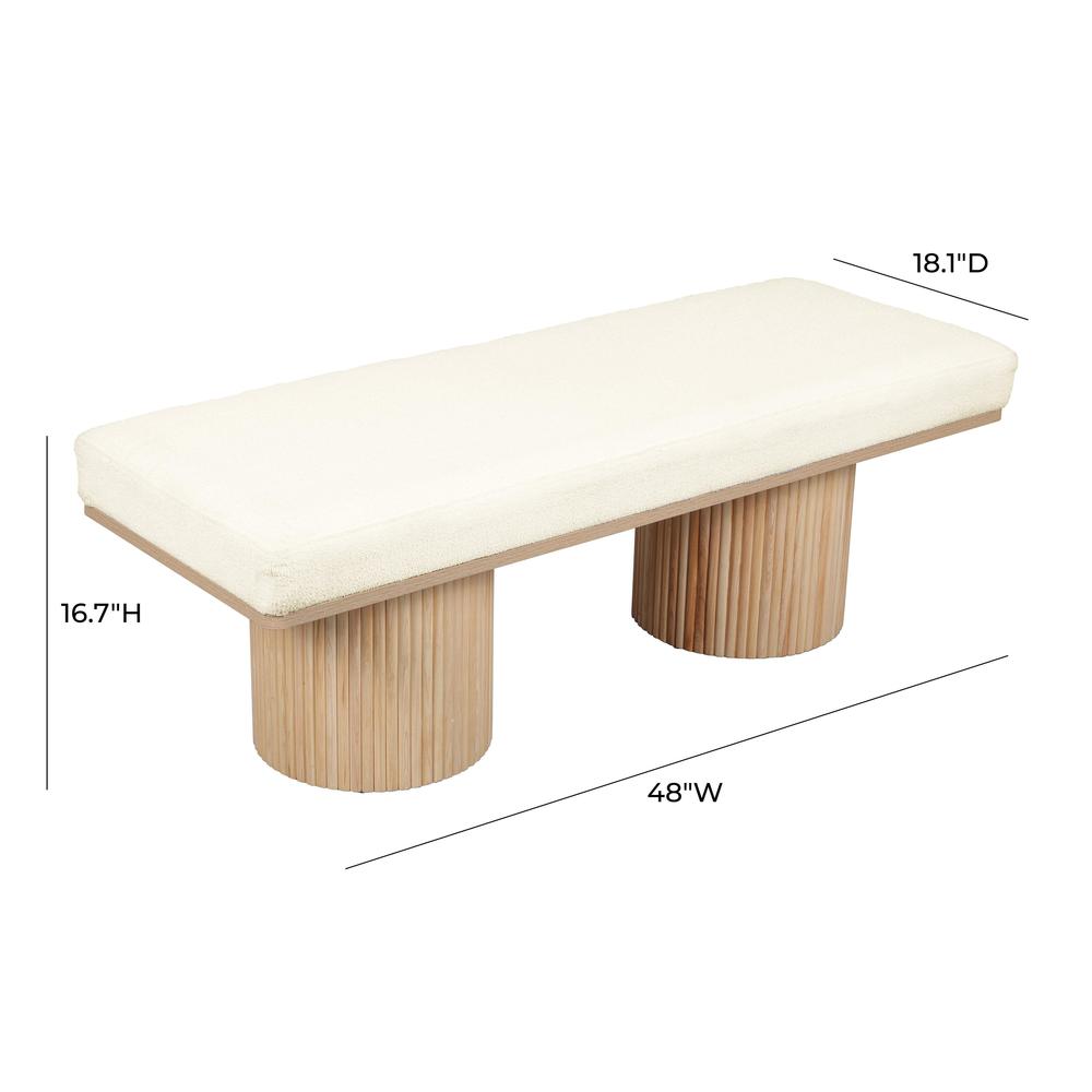 Sagano White Dyed-Yarn Bench. Picture 1