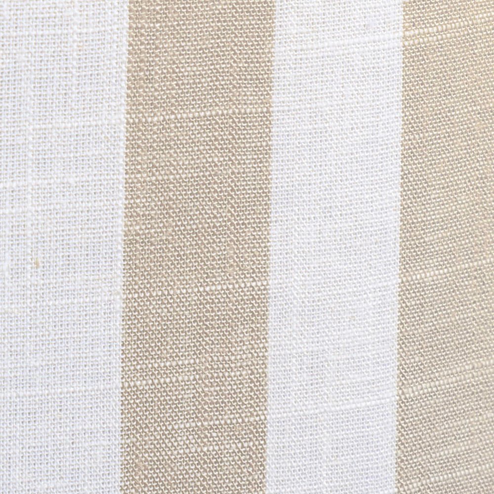 Dex Beige Striped Linen Ottoman. Picture 8