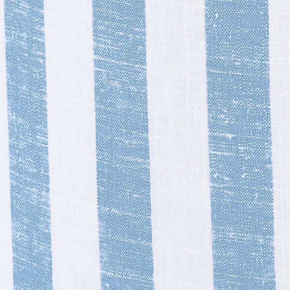 Dex Pastel Blue Striped Linen Ottoman. Picture 8