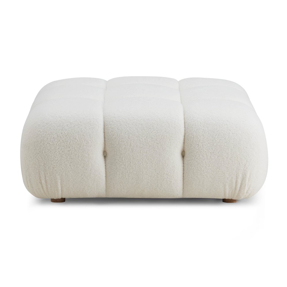 Calliope Cream Vegan Shearling Modular Ottoman. Picture 3