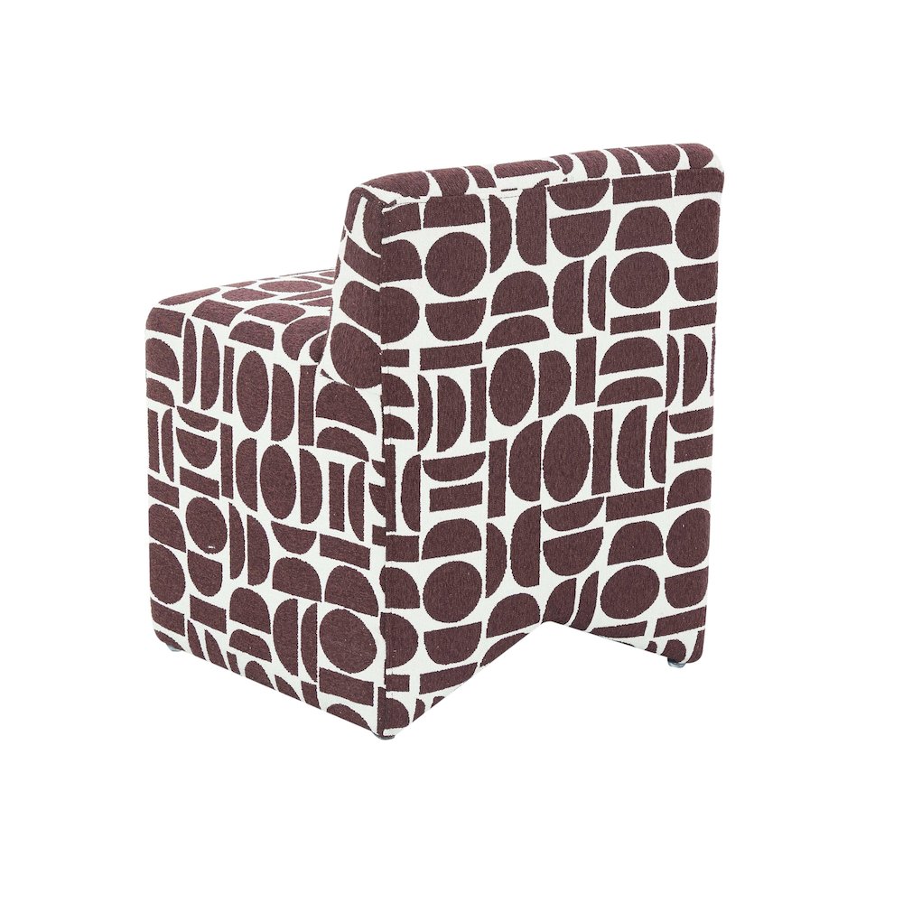 Pippa Merlot Geometric Jacquard Weave Stool. Picture 4