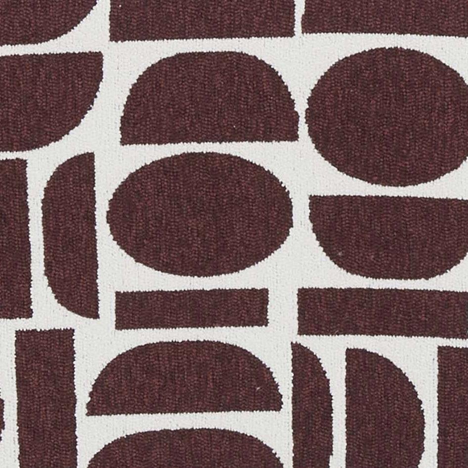 Pippa Merlot Geometric Jacquard Weave Stool. Picture 7