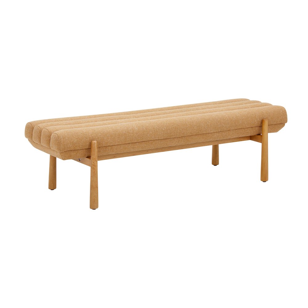 Julianna Sunflower Yellow Heavy Linen Bench. Picture 1