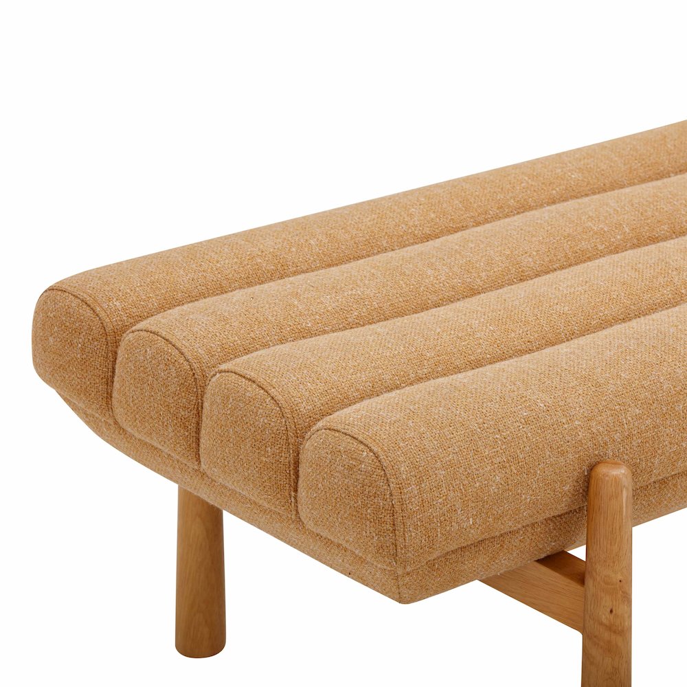 Julianna Sunflower Yellow Heavy Linen Bench. Picture 5