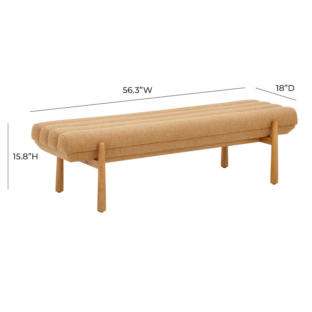 Julianna Sunflower Yellow Heavy Linen Bench. Picture 6