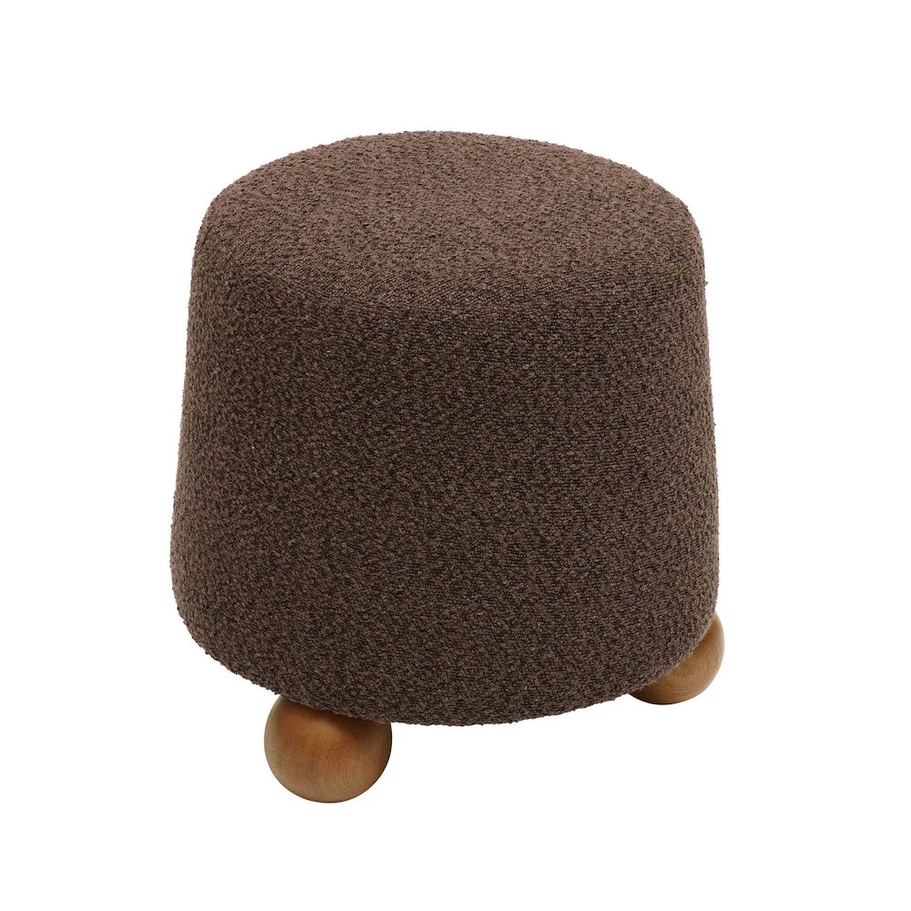 Jaine Chocolate Brown Boucle Stool. Picture 3
