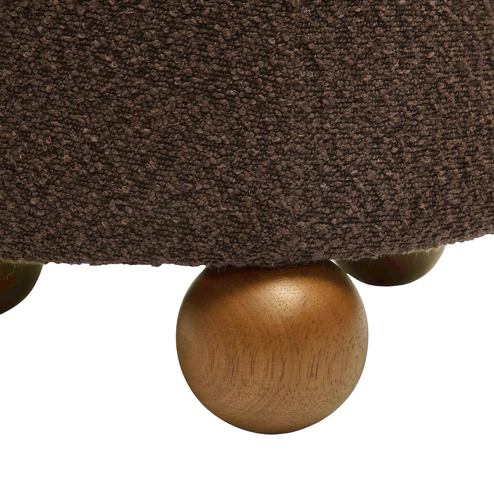 Jaine Chocolate Brown Boucle Stool. Picture 4