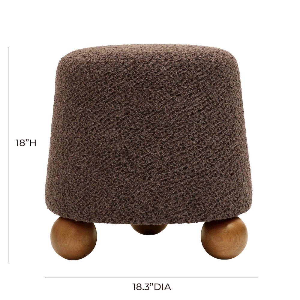 Jaine Chocolate Brown Boucle Stool. Picture 5