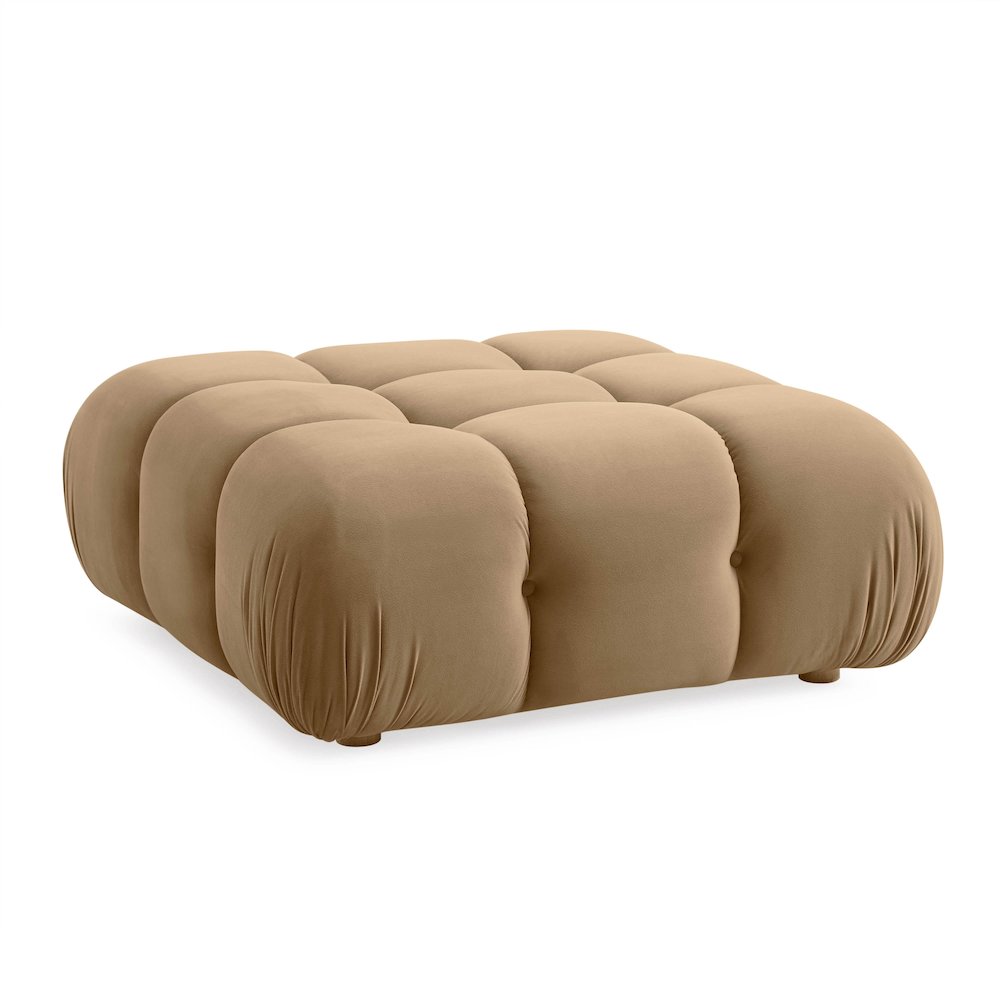 Calliope Cafe Au Lait Performance Velvet Modular Ottoman. Picture 1