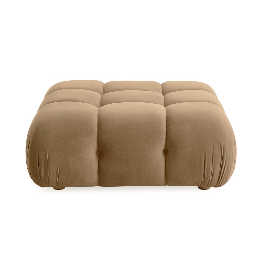 Calliope Cafe Au Lait Performance Velvet Modular Ottoman. Picture 3