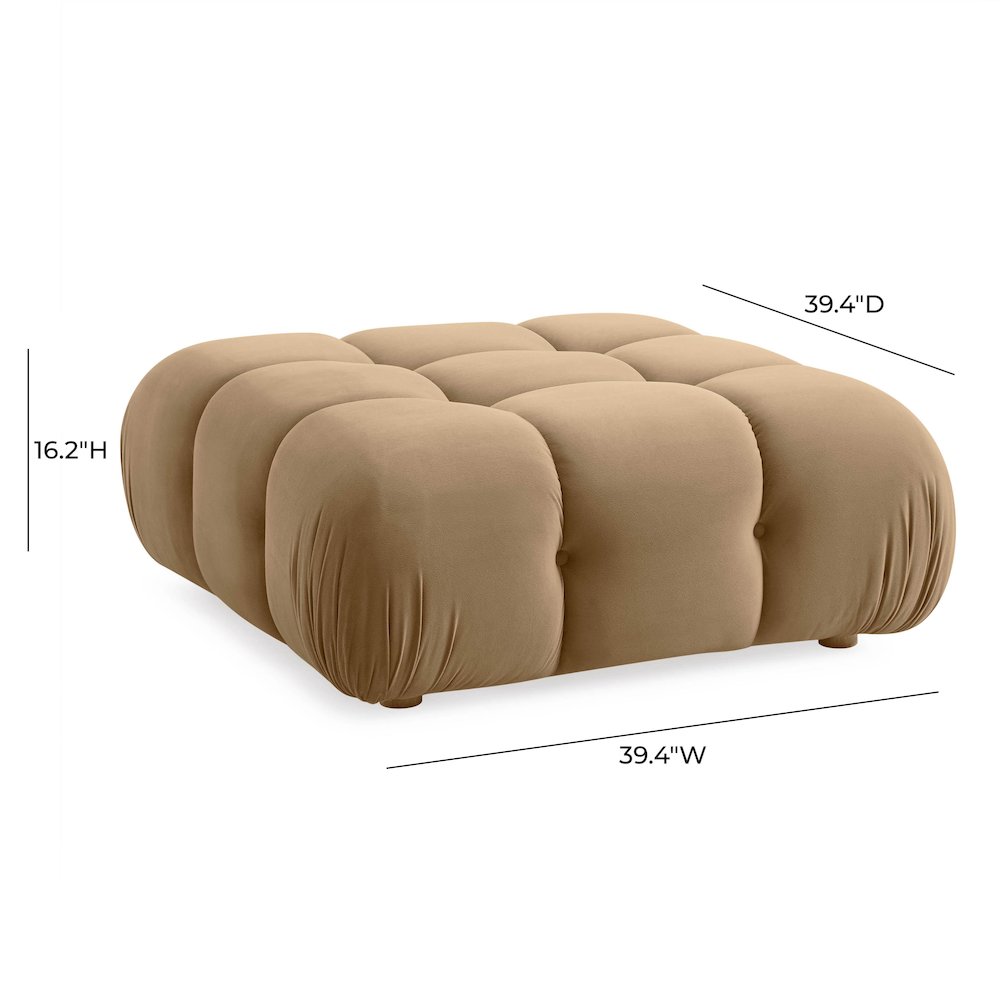 Calliope Cafe Au Lait Performance Velvet Modular Ottoman. Picture 5