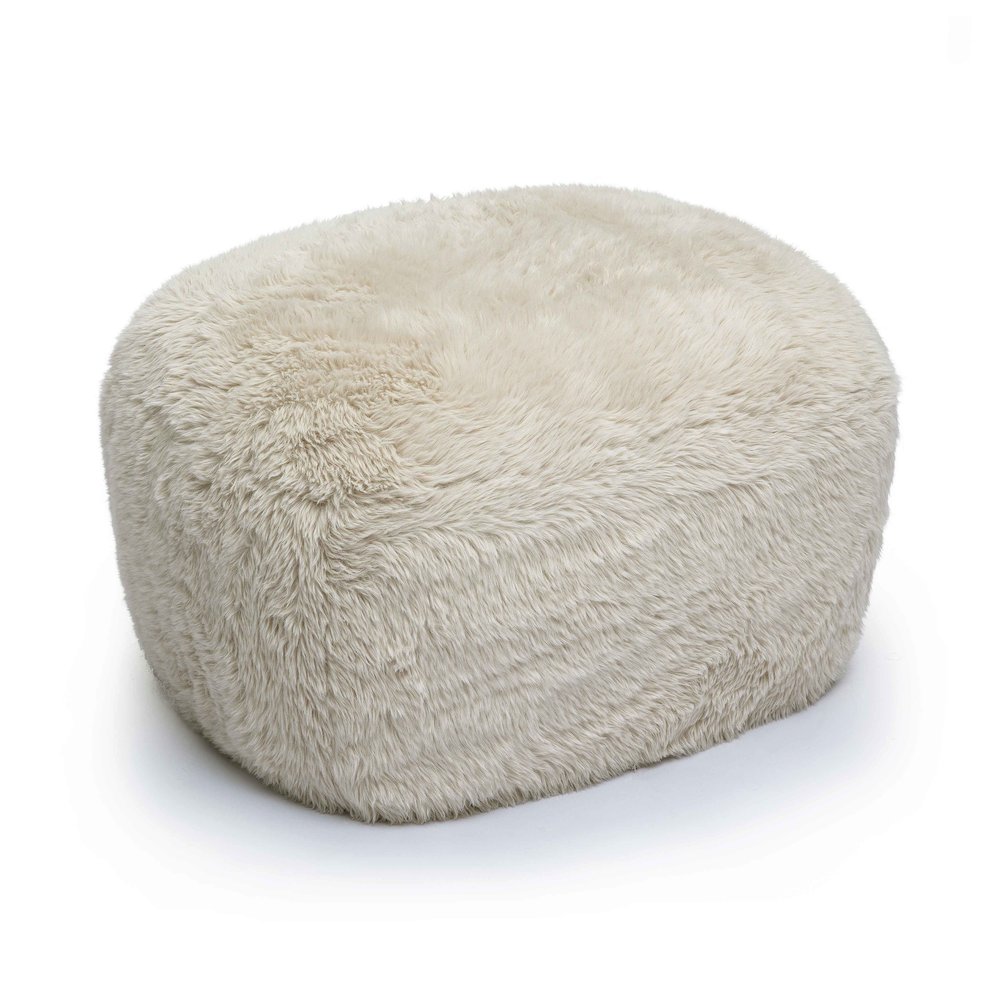 Britt Natural Vegan Shearling Ottoman. Picture 1