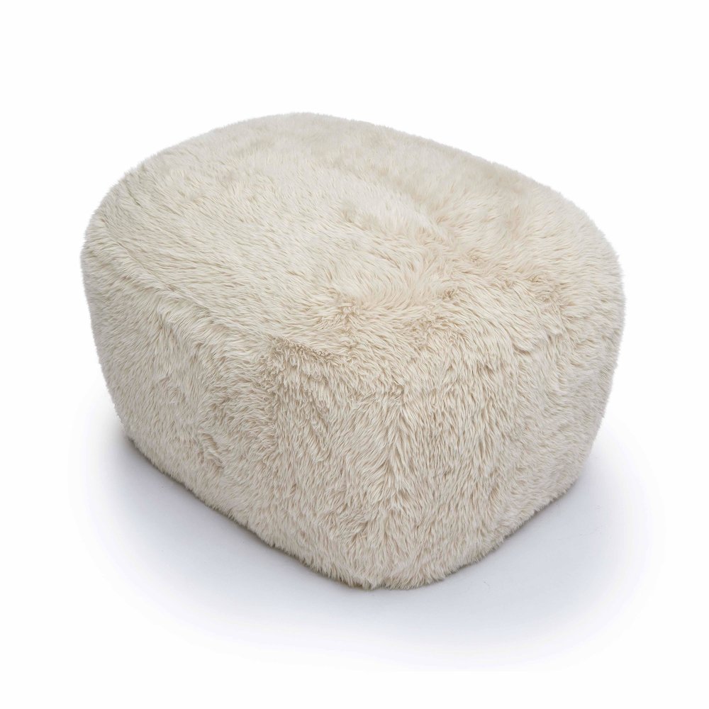 Britt Natural Vegan Shearling Ottoman. Picture 4