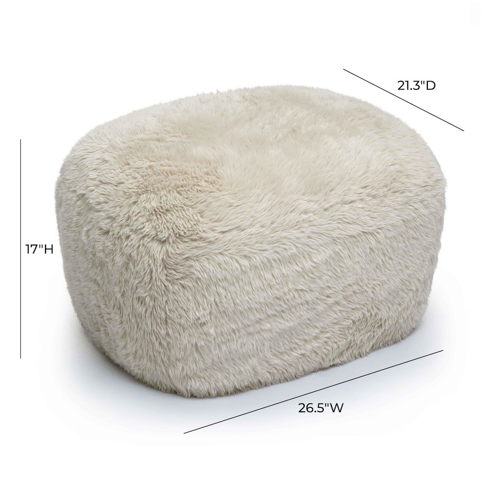 Britt Natural Vegan Shearling Ottoman. Picture 5