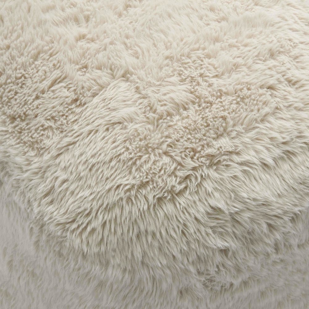 Britt Natural Vegan Shearling Ottoman. Picture 7