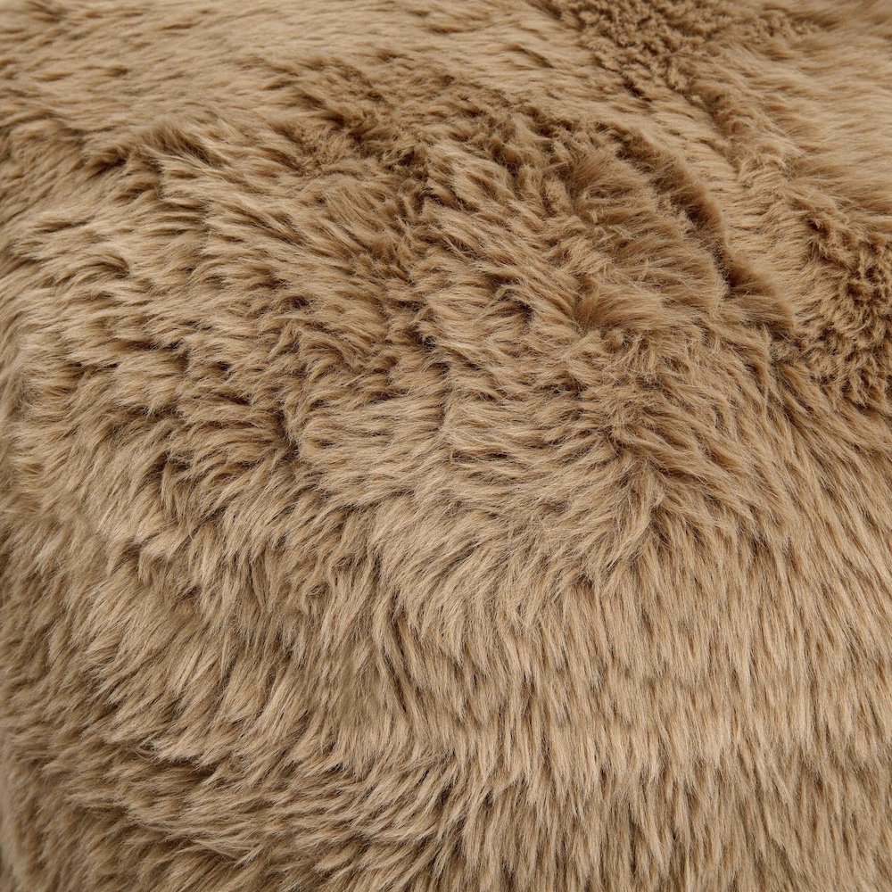 Britt Dark Taupe Vegan Shearling Ottoman. Picture 6