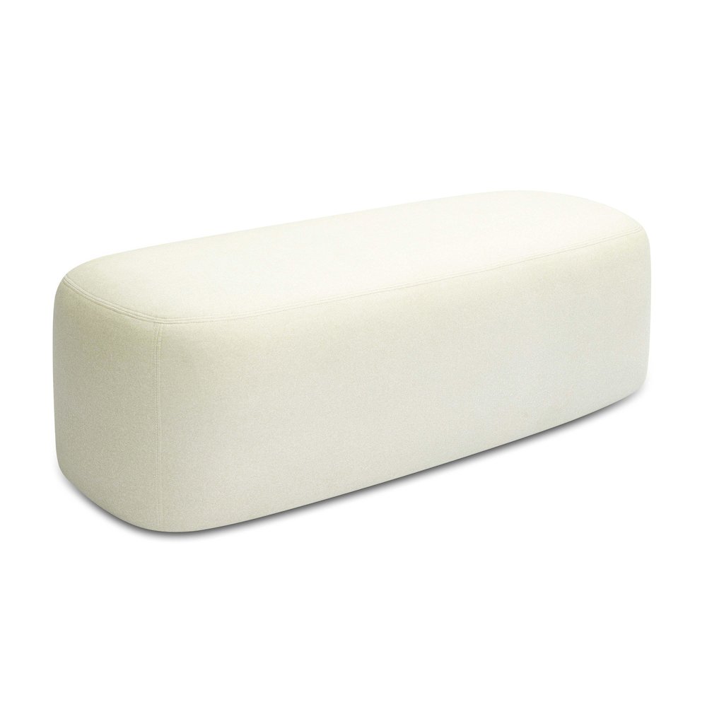 Graceland Cream Faux Mohair Bench. Picture 1