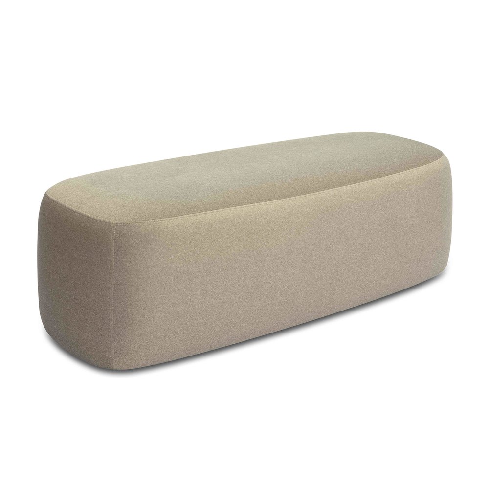 Graceland Taupe Faux Mohair Bench. Picture 1