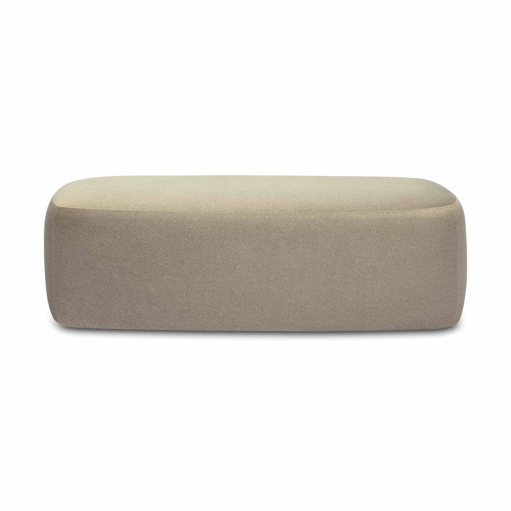 Graceland Taupe Faux Mohair Bench. Picture 3