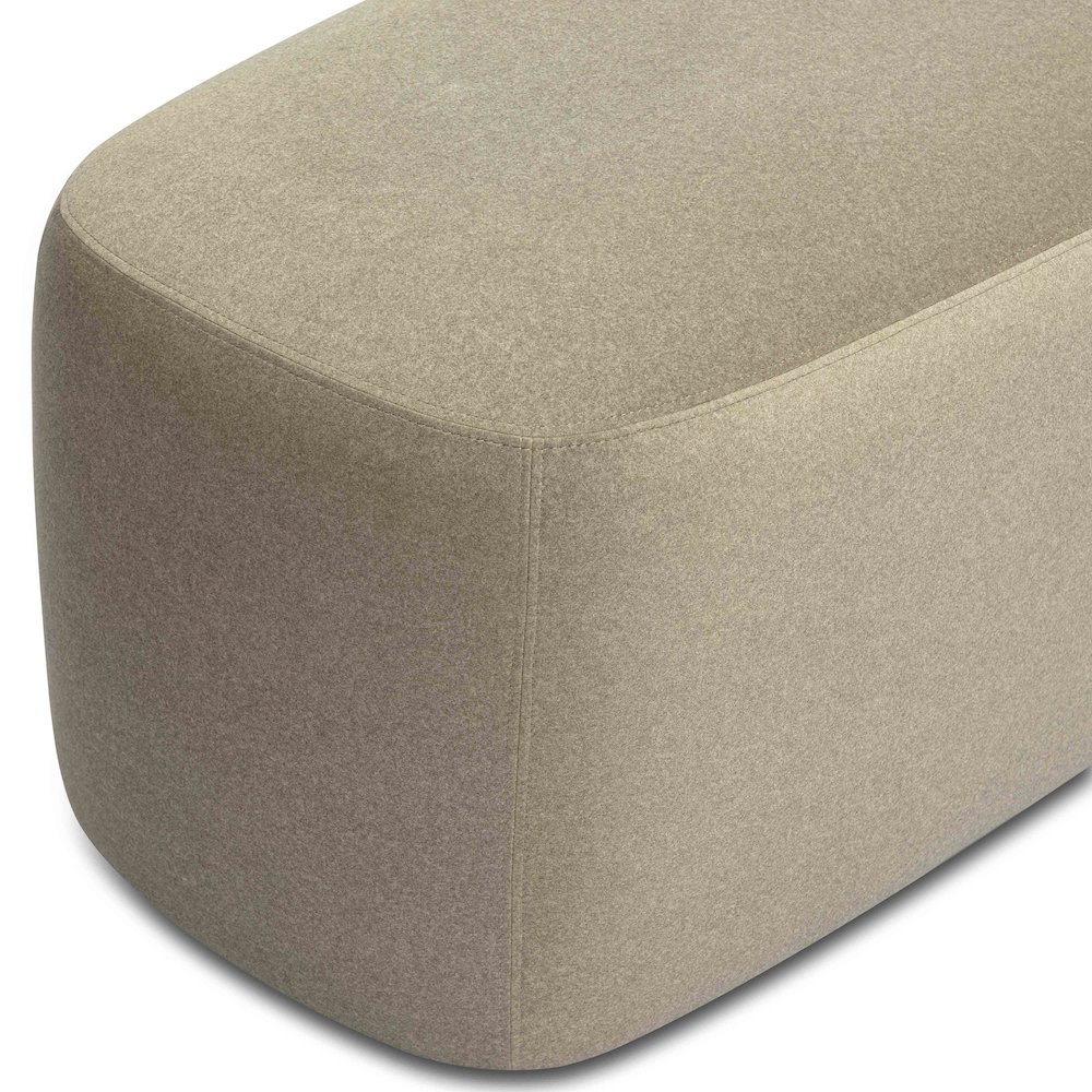 Graceland Taupe Faux Mohair Bench. Picture 5