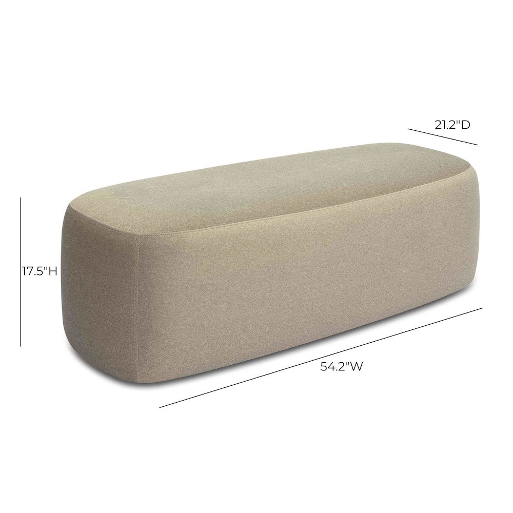 Graceland Taupe Faux Mohair Bench. Picture 6
