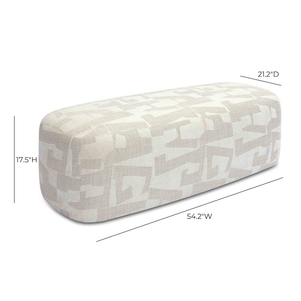 Graceland Cream Jacquard Bench. Picture 6