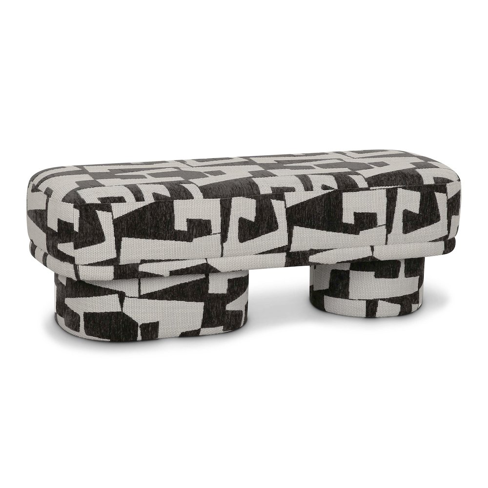 Lena Black and White Jacquard Bench. Picture 4