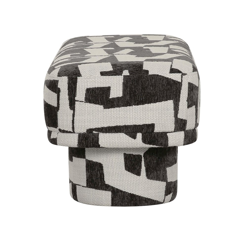 Lena Black and White Jacquard Bench. Picture 5