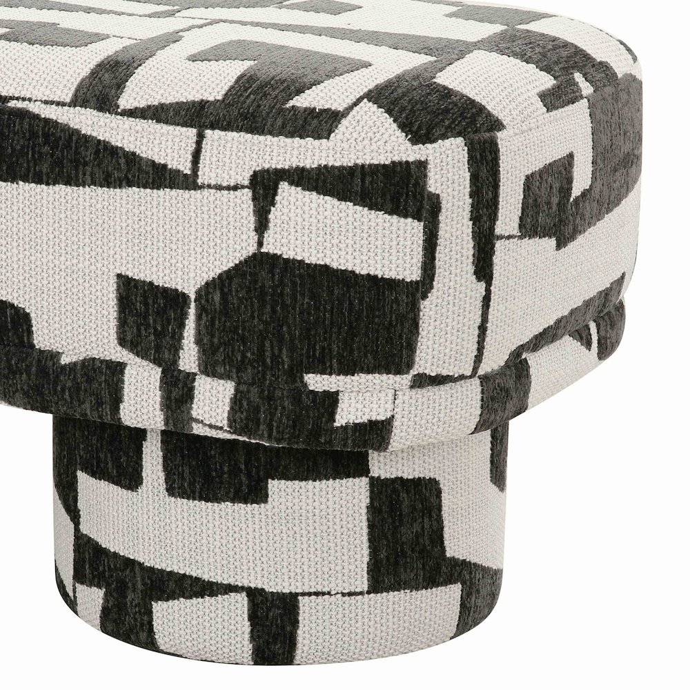 Lena Black and White Jacquard Bench. Picture 6