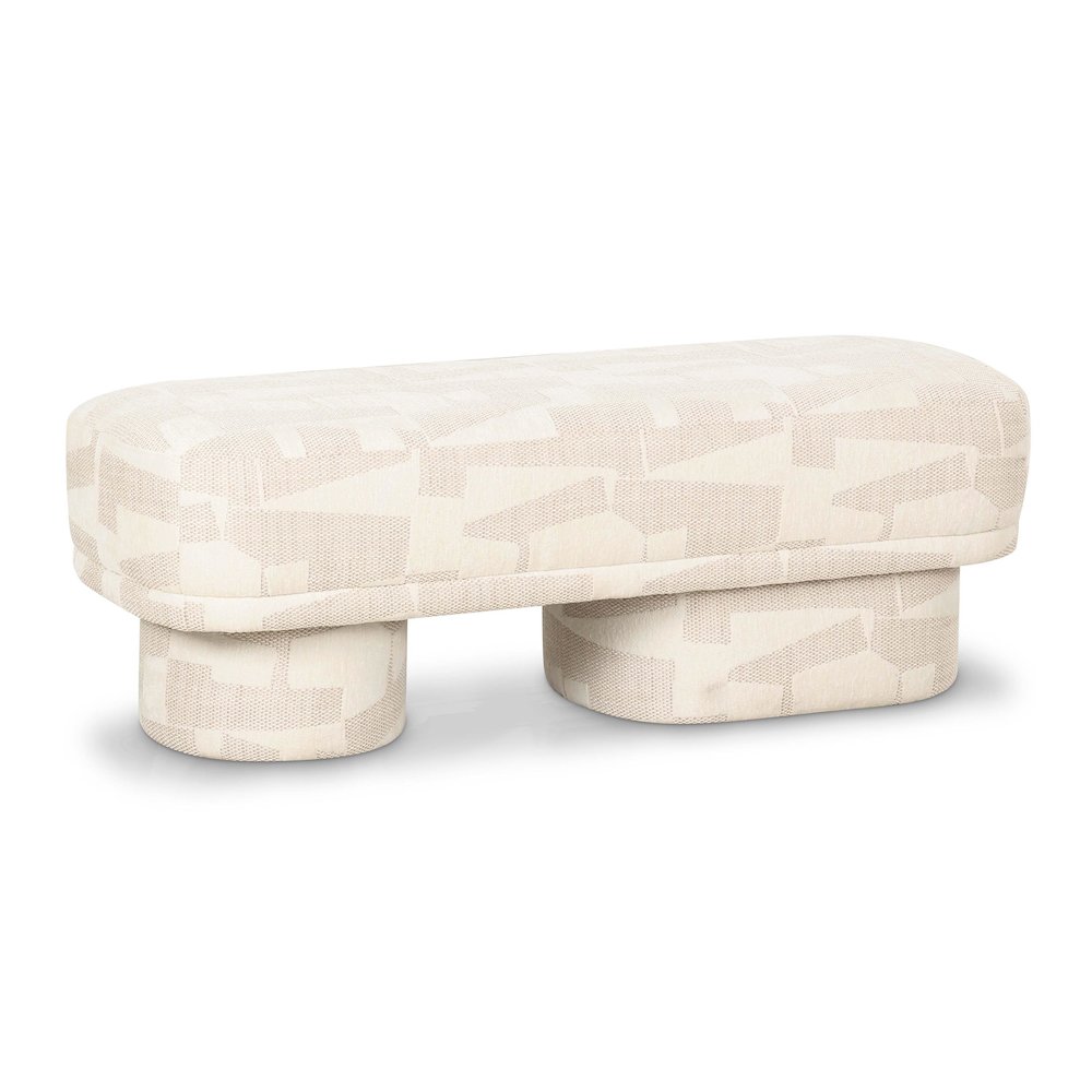Lena Cream Jacquard Bench. Picture 1