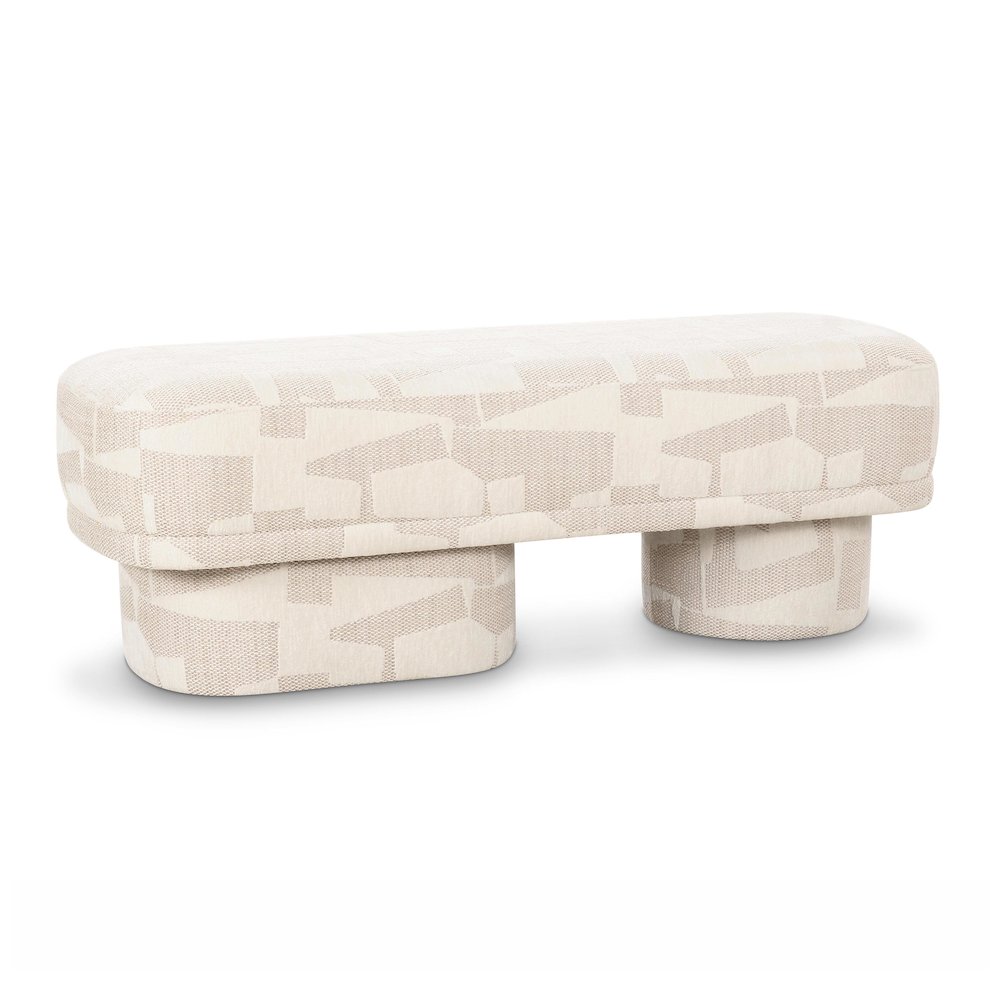 Lena Cream Jacquard Bench. Picture 4