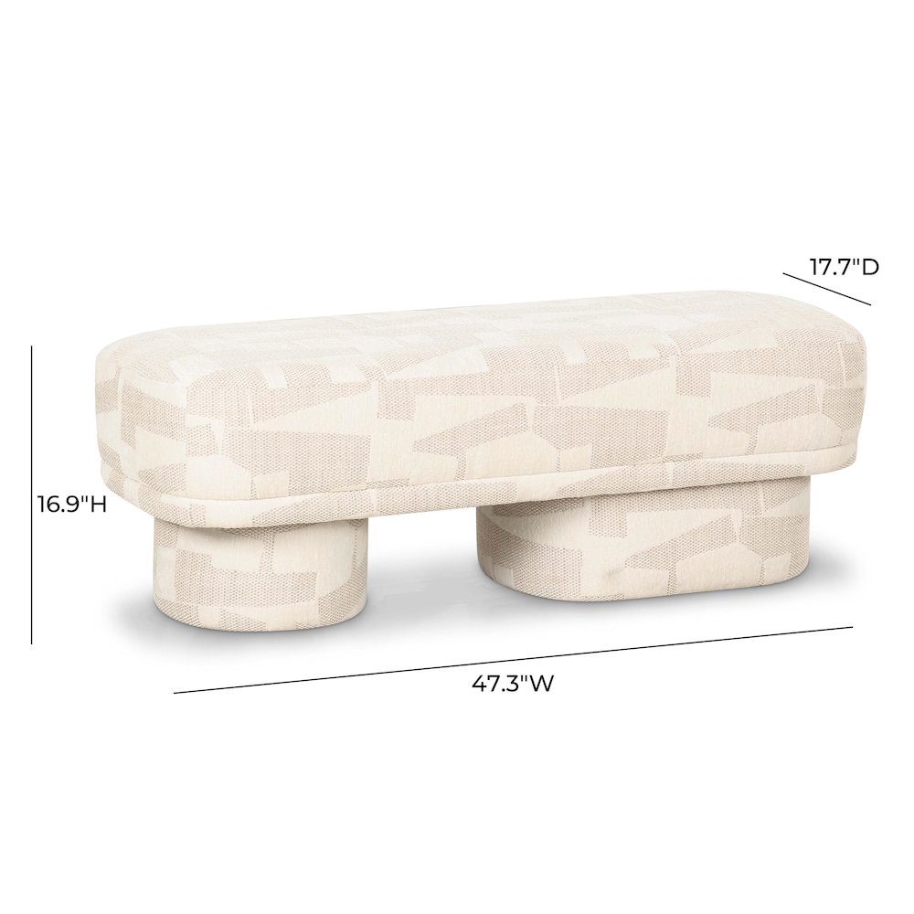 Lena Cream Jacquard Bench. Picture 7
